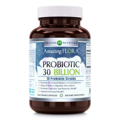 Amazing Flora Probiotic 10 Strains 30 Billion 240 Vegetarian Capsules