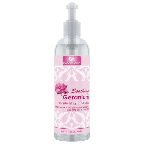 Beauty Aura Soothing Geranium Moisturizing Hand Soap 16 Fl Oz 473 Ml