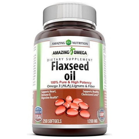 Amazing Omega Flaxseed Seed Oil 1200 Mg 250 Softgels