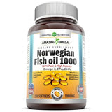 Amazing Omega Norwegian Fish Oil Fresh Orange Flavor 1000 Mg 250 Softgels