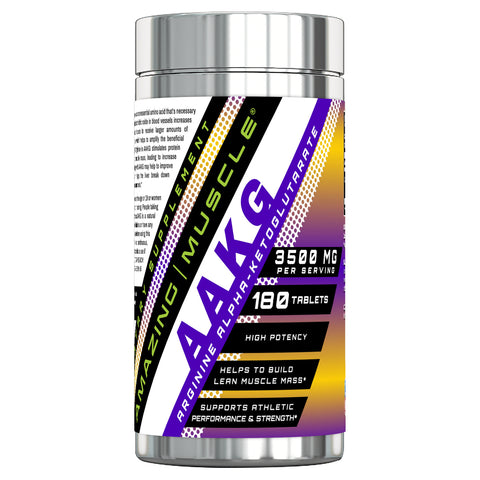 Amazing Muscle AAKG Arginine Alpha Ketoglutarate 180 Tablets 3.5 Per Servings
