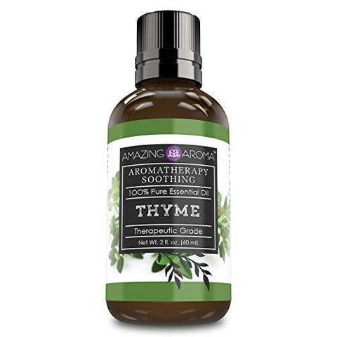 Amazing Aroma Thyme Essential Oil -2 floz 60ml - Aromatherapy Soothing 100% Pure, Undiluted Therapeutic Grade Oil