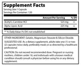 Amazing Formulas ALA / ALC Dietary Supplement 750 Mg 120 Capsules