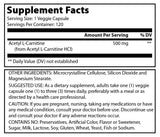 Amazing Formulas Acetyl L Carnitine 500 Mg 120 Veggie Capsules