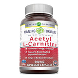Amazing Formulas Acetyl L Carnitine 500 Mg 60 Veggie Capsules