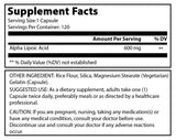 Amazing Formulas Alpha Lipoic Acid 600 Mg 120 Capsules