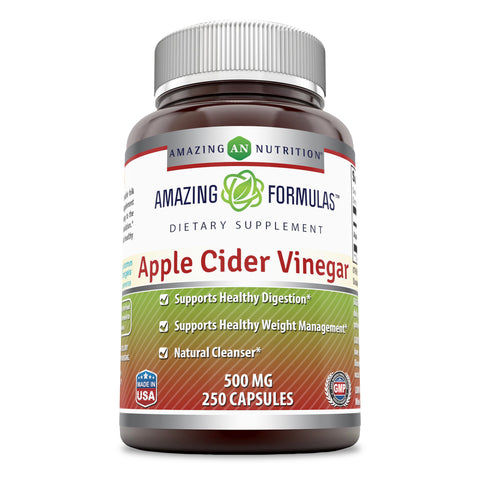 Amazing Formulas Apple Cider Vinegar Dietary Supplement 500 Mg 250 Capsules
