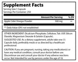 Amazing Formulas Apple Cider Vinegar Dietary Supplement 500 Mg 250 Capsules