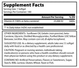 Amazing Formulas Beta Carotene 25000 IU 180 Softgels
