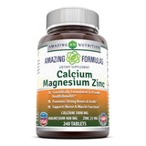 Amazing Formulas Plain Calcium Magnesium Zinc 240 Tablets