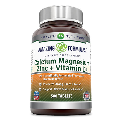 Amazing Formulas Calcium Magnesium Zinc Vitamin D3 500 Tablets