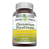 Amazing Formulas Chromium Picolinate 200 Mcg 120 Tablets