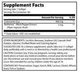 Amazing Formulas CoQ10 with Bioperine 400 Mg 60 Softgels