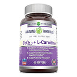 Amazing Formulas Coq10 30 Mg  L  Carnitine 250 Mg 60 Softgels