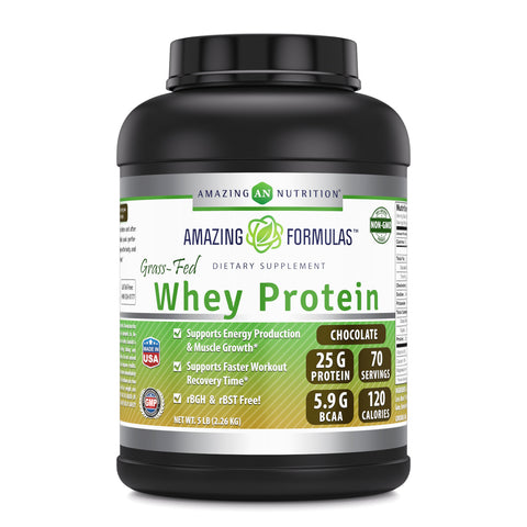 Amazing Formulas Grass Fed Whey Protein Chocolate Flavor 5 Lbs