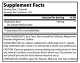 Amazing Formulas Hyaluronic Acid 100 Mg 120 Capsules