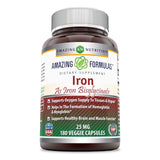 Amazing Formulas Iron 25 Mg 180 Veggie Capsules