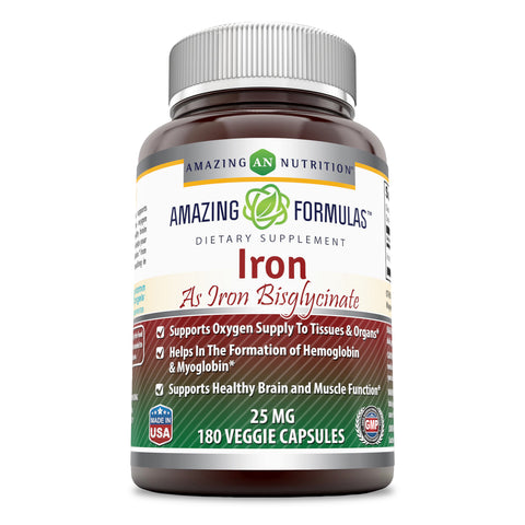 Amazing Formulas Iron 25 Mg 180 Veggie Capsules