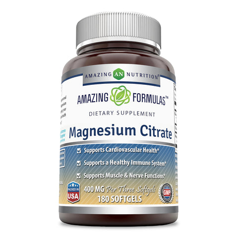 Amazing Formulas Magnesium Citrate 400 mg 180 softgels