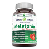 Amazing Formulas Melatonin 5 Mg 120 Tablets Strawberry Flavor