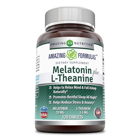 Amazing Formulas Melatonin L Theanine 120 Tablets