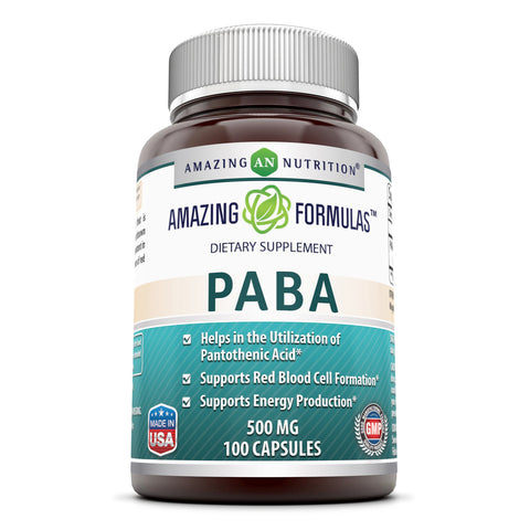 Amazing Formulas PABA 500 Mg 100 Capsules