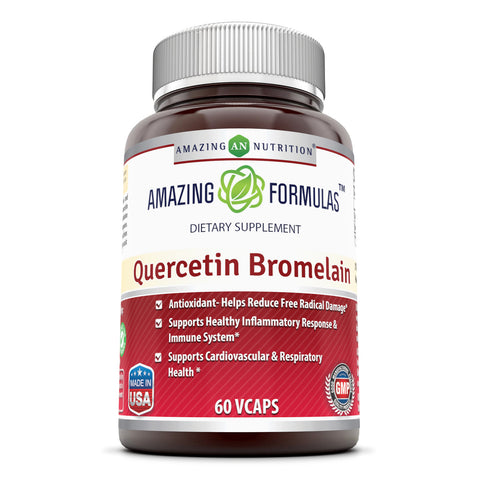 Amazing Formulas Quercetin 800 Mg With Bromelain 60 Mg Vegetarian Capsules