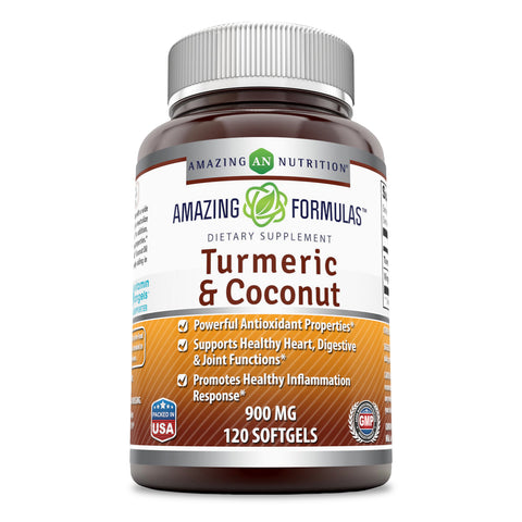 Amazing Formulas Natural Turmeric & Coconut 900 Milligrams 120 Softgels