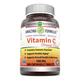 Amazing Formulas Vitamin C Orange Flavor 500 Mg 500 Chewable Tablets