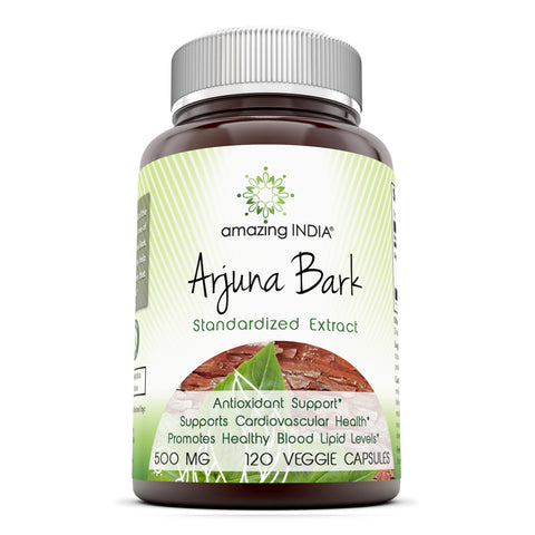 Amazing India Arjuna Bark 500 Mg 120 Veggie Capsules