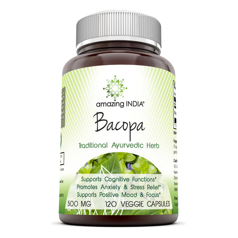 Amazing India Bacopa 500 Mg 120 Veggie Capsules