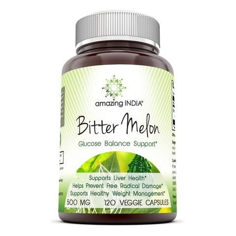Amazing India Bitter Melon 500 Mg 120 Veggie Capsules