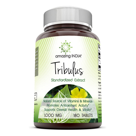 Amazing India Tribulus Standardized Extract 1000 Mg 180 Tablets