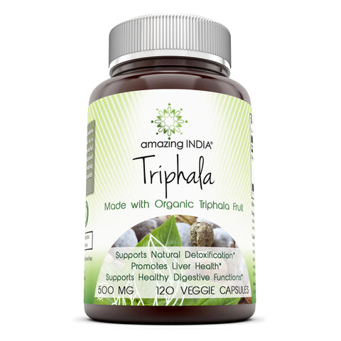 Amazing India Triphala 500 Mg 120 Vegiee Capsules