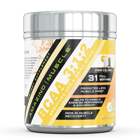 Amazing Muscle BCAA 3:1:2 With Natural Flavor & Sweetners 31 Serving Pina Coloda