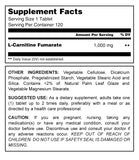 Amazing Muscle L Carnitine 1000 Mg 120 Tablets