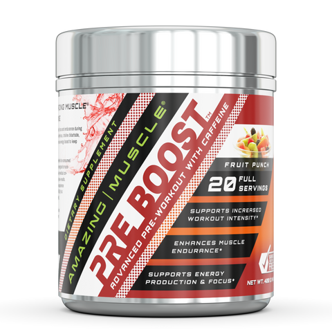 Amazing Muscle Pre Boost - Pre-Workout with Caffeine - 20 Servings