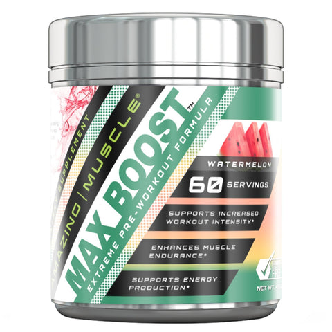 Amazing Muscle Max Boost- Advanced Pre-Workout Formula - 60 Servings (Watermelon)