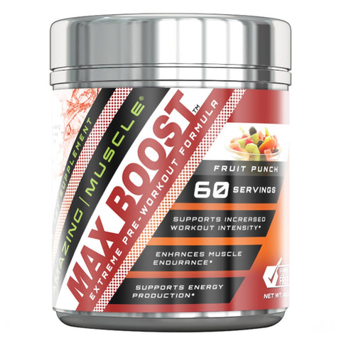 Amazing Muscle Max Boost- Advanced Pre-Workout Formula - 60 Servings