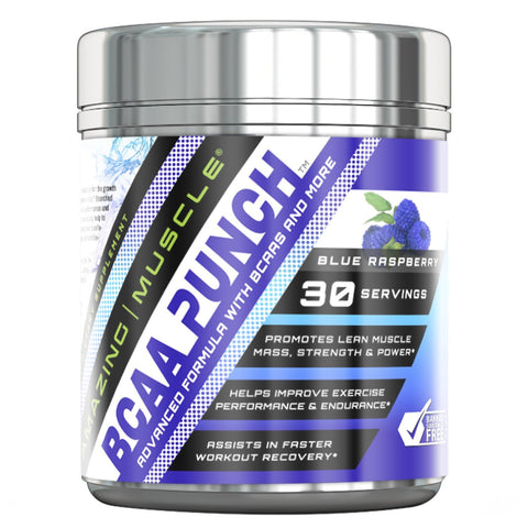 Amazing Muscle BCAA PUNCH 30 Servings Blue Raspberry