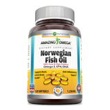 Amazing Omega Norwegian Fish Oil 1250 Mg 120 Softgels Orange Flavor