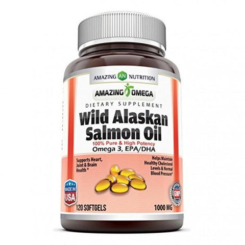 Amazing Omega Wild Alaskan Salmon Oil 1000 Mg 120 Softgels