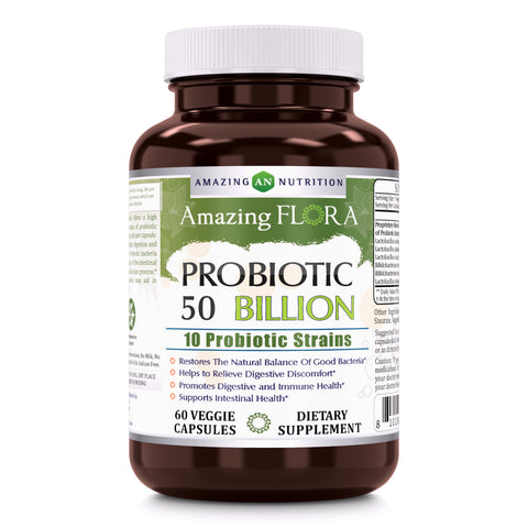 Amazing Flora 50 Billion Probiotic 60 Veggie Capsules
