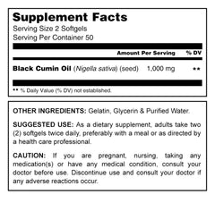 Herbal Secrets Black Cumin Seed Oil 1000 Mg 100 Softgels - herbalsecrets
