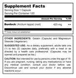 Herbal Secrets Burdock Root 425 Mg 120 Capsules - herbalsecrets