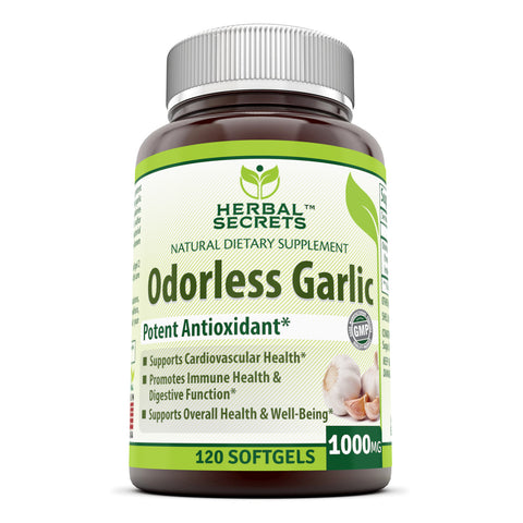Herbal Secrets Odorless Garlic 1000 Mg 120 Softgels