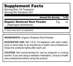 Herbal Secrets Organic Shatavari Powder 16 Oz - herbalsecrets