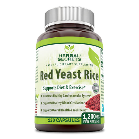 Herbal Secrets Red Yeast Rice 1200 Mg 120 Capsules