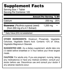 Herbal Secrets Super Guarana 1200 Mg 120 Tablets - herbalsecrets