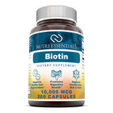 Nutri Essentials Biotin 10000 Mcg 200 Capsules